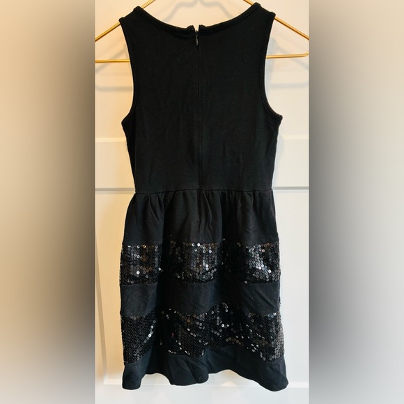 Justice Black Sleeveless sequin striped dress size 10 girls - Picture 2 of 3
